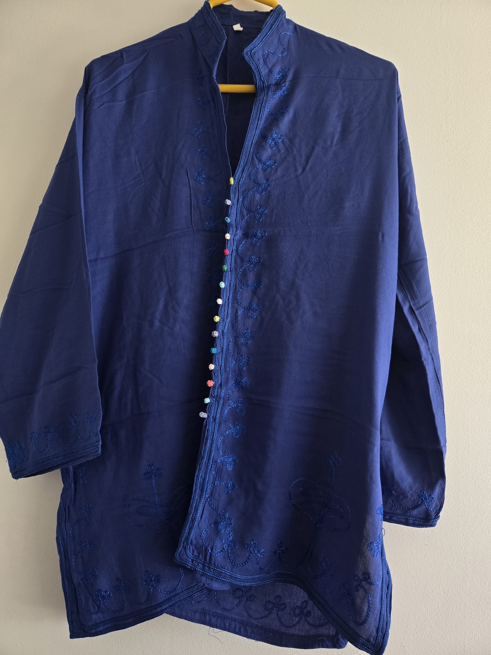 Women's Embroidered Navy Blue Tunic Tops. NWT